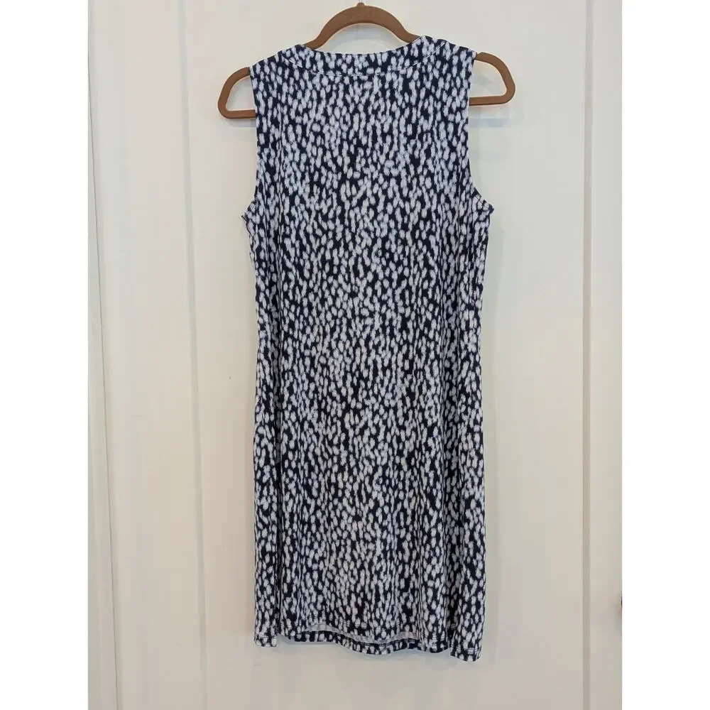 NWT Michael Kors Dress M Short Blue Lace Up Grommet Shift Mini Sleeveless